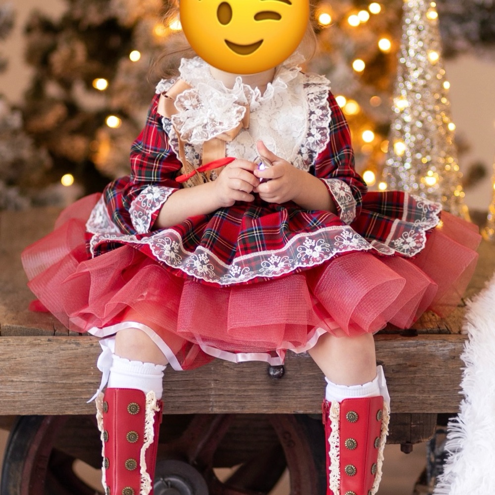Selling only the dress custom order from Etsy. Worn ones for Christmas photos.